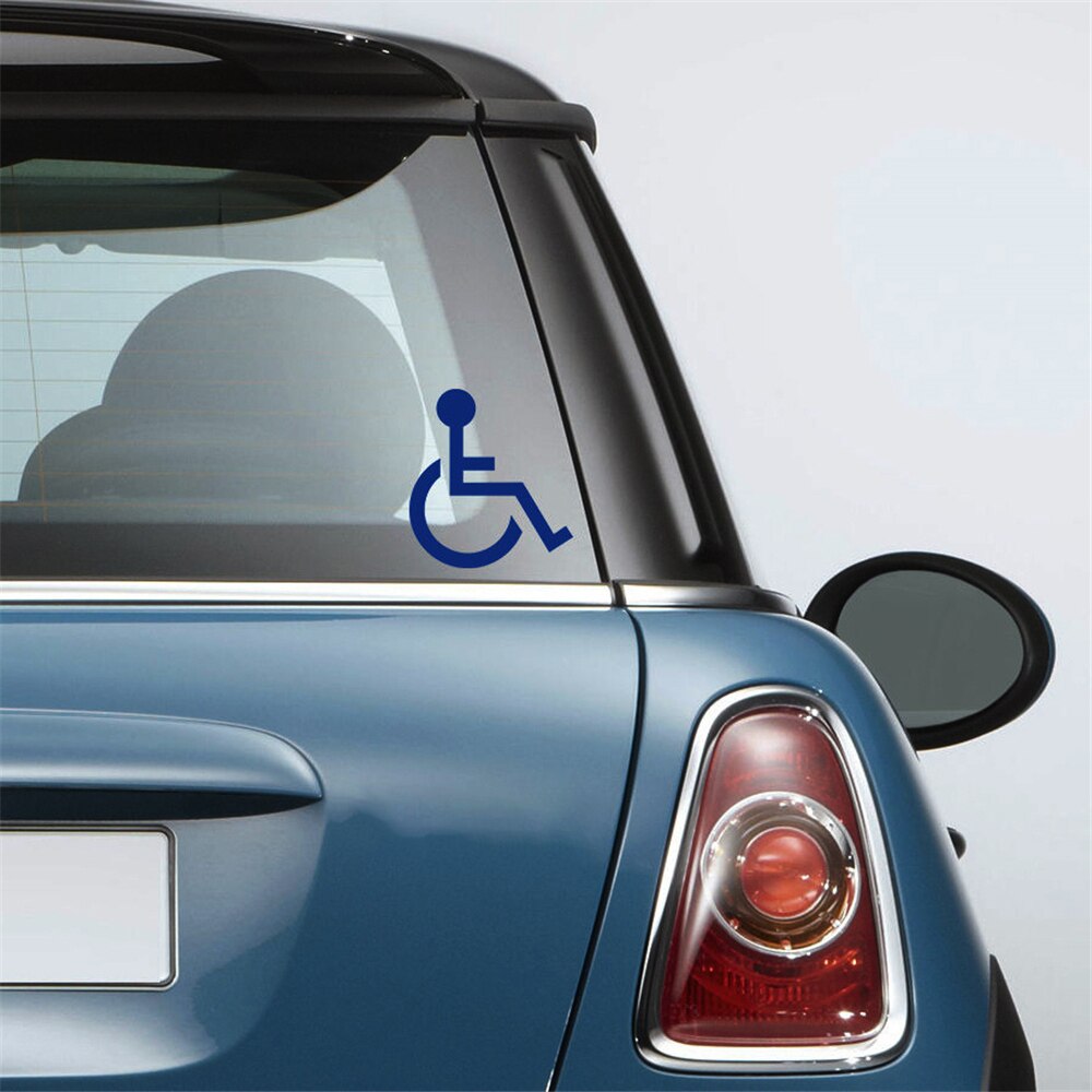 Bil klistermærke handicap symbol klistermærker biloverførsler handicap tegn til biler kæledyrsmateriale selvklæbende 1pc let at fjerne