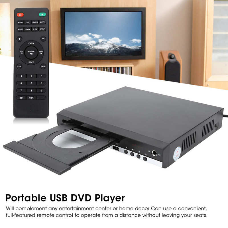 Home USB DVD Player Multimedia Digital DVD TV Support HDMI CD SVCD VCD MP3 100-240V