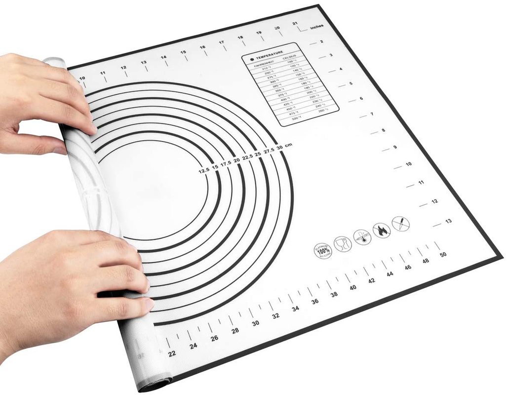 Silicone Pastry Baking Mat Extra Large Non Slip with Measurement Non Stick Baking Dough Rolling Mat Pizza Cookies Kneading Matts