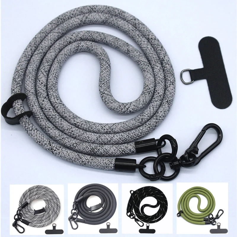 8MMx120CM Bold Long Mobile Phone Lanyard Universal Crossbody Hanging Shoulder Strap Detachable Neck Cord Anti-Lost Lanyard