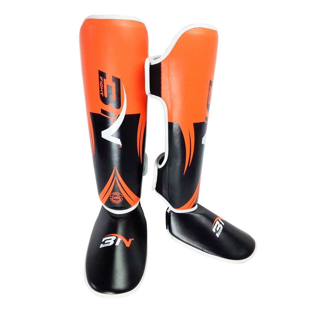 2pcs MMA Boxing Training Ankle Support Adult Shin Guards Sanda Sport Gear Karate Protectors Kicking Muay Thai Youth Kickboxing: Orange / M (Teenager)