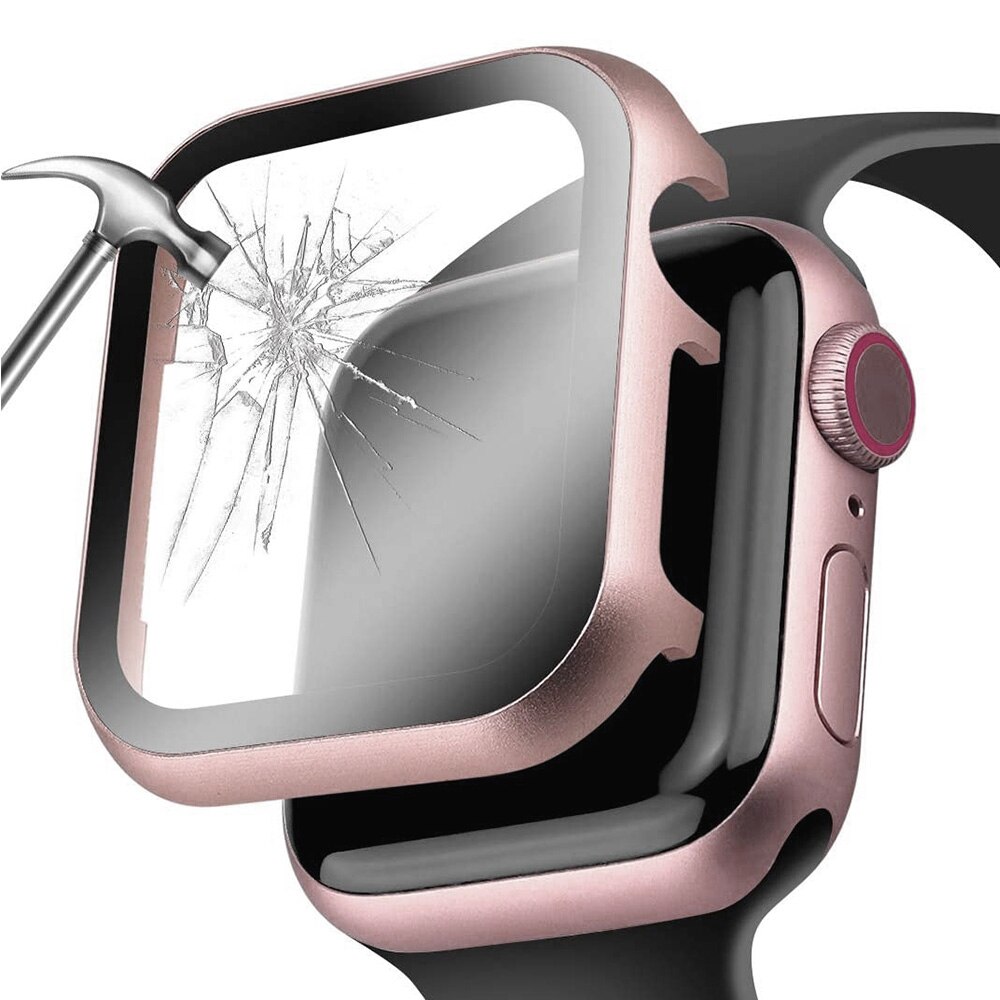 Case Voor Apple Horloge 6 Se 5 4 44Mm 40Mm Metal Bumper Cover Met Glas Protector Film Voor iwatch Serie 3 2 38Mm 42Mm Accessoires