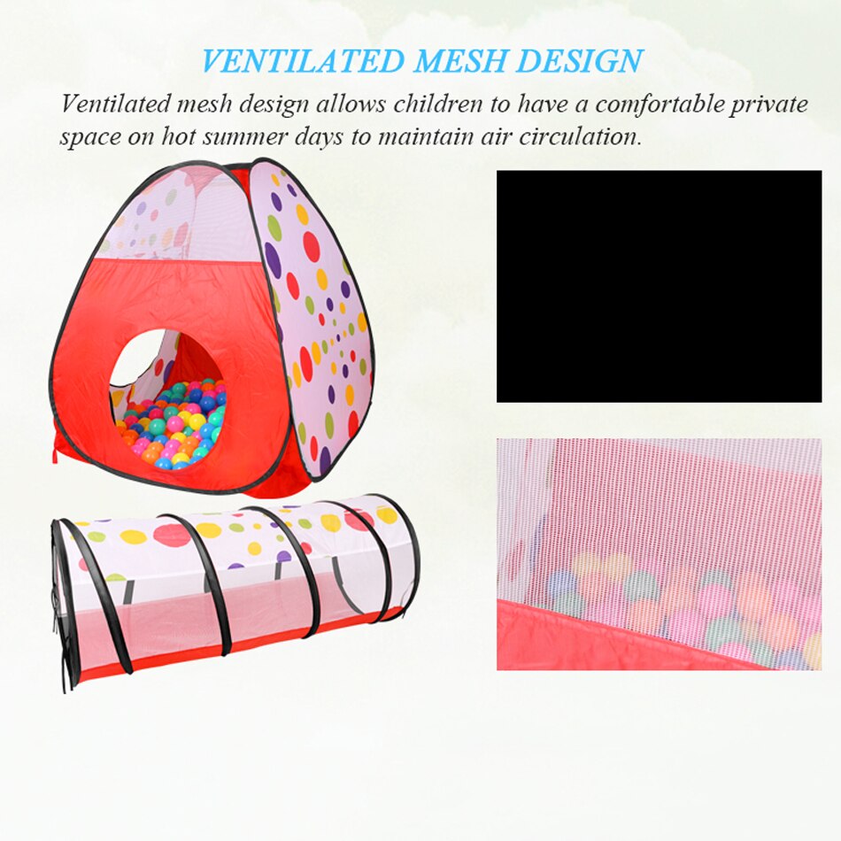 3 Pz/set Per Bambini Tenda Giocattolo Piscina di Palline Per Bambini Tepee Tende Piscina Piscina di Palline Pit Del Bambino Tende Casa Crawling Tunnel oceano Bambini Tenda