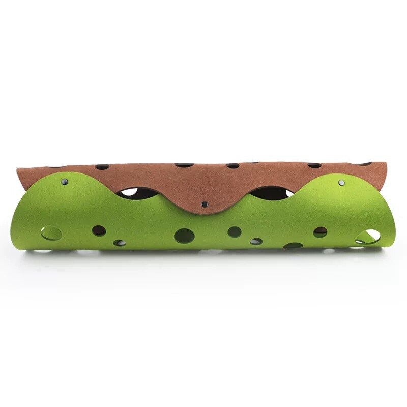Juguete de túnel para gatos DIY-tubo plegable para gatos, combinación de nido, juguete interactivo para mascotas, adecuado para gatitos, conejos y cachorros: Brown   green / Thickness 5(mm)