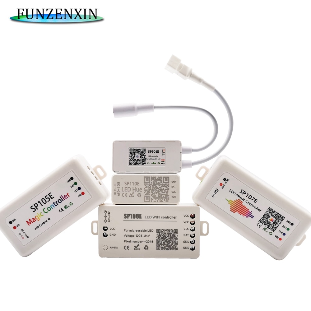 Smart Wifi Muziek Bluetooth Controller SP105E/SP106E/SP107E/SP108E/SP110E Voor WS2812 SK6812 WS2811 Adresseerbare Led rgb Tape Strip