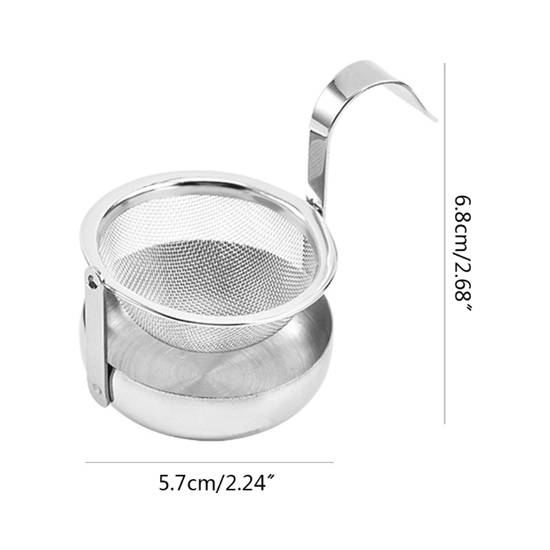 Stainless Steel Tea Infuser with Long Hanging Hook Drip Tray Rotatable Metal Fine Mesh Loose Leaf Strainer Cup Steeper