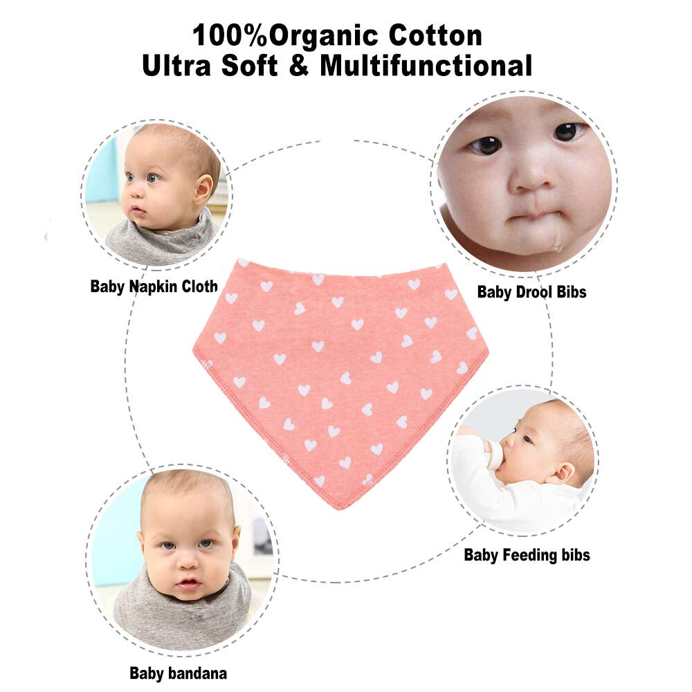 Baby Bandana Sabbern Lätzchen unisex 10 Stck Lätzchen einstellen für sabbern & Zahnen 100% Bio-baumwolle Neugeborenen Saugfähigen Hypoallergen Lätzchen