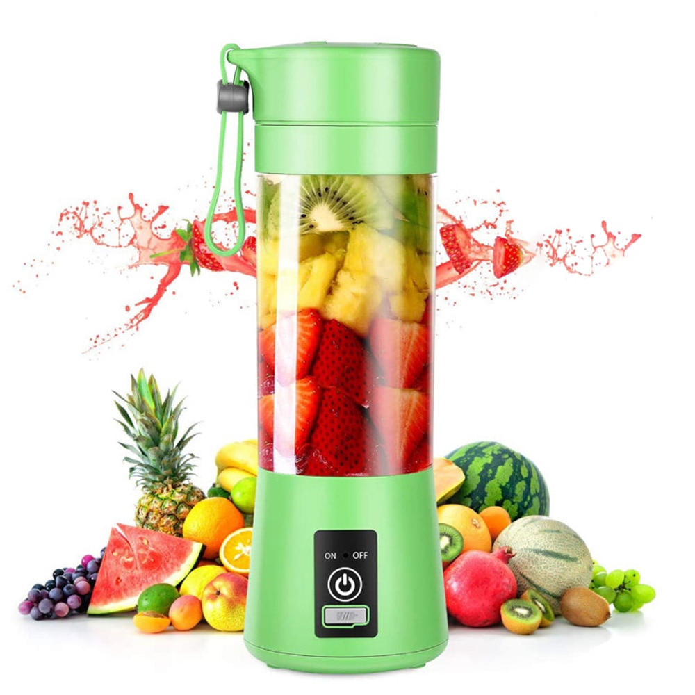380Ml 6 Blades Draagbare Blender Elektrische Fruitpers Huishoudelijke Oranje Citruspers Voor Kind Thuis Keuken Mixer Smoothie Maken