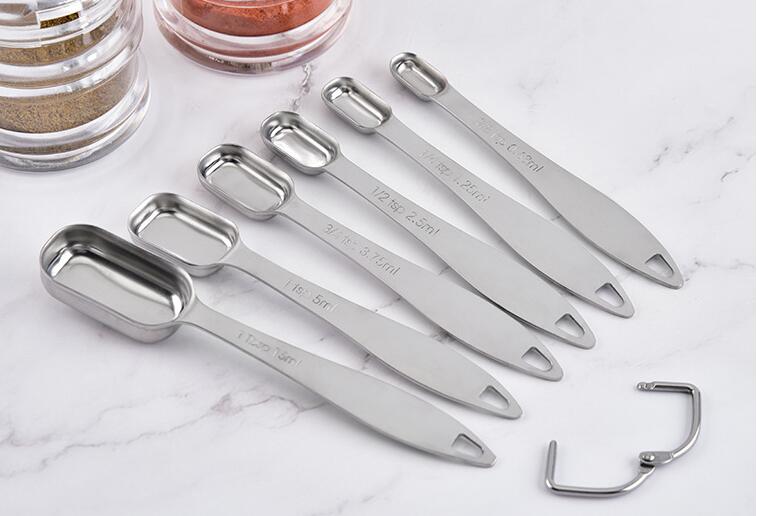 Stainless steel measuring spoon set with calibrated baking measuring spoon set kitchen milk powder seasoning measuring spoon set