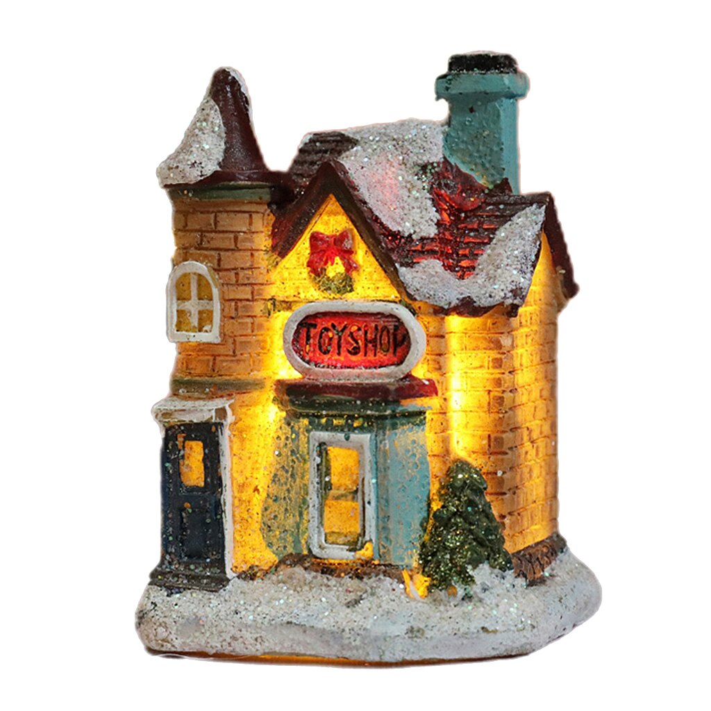 Christmas Decor Lighting Miniature Ornament Village Houses Xmas LED Light House: Style 6