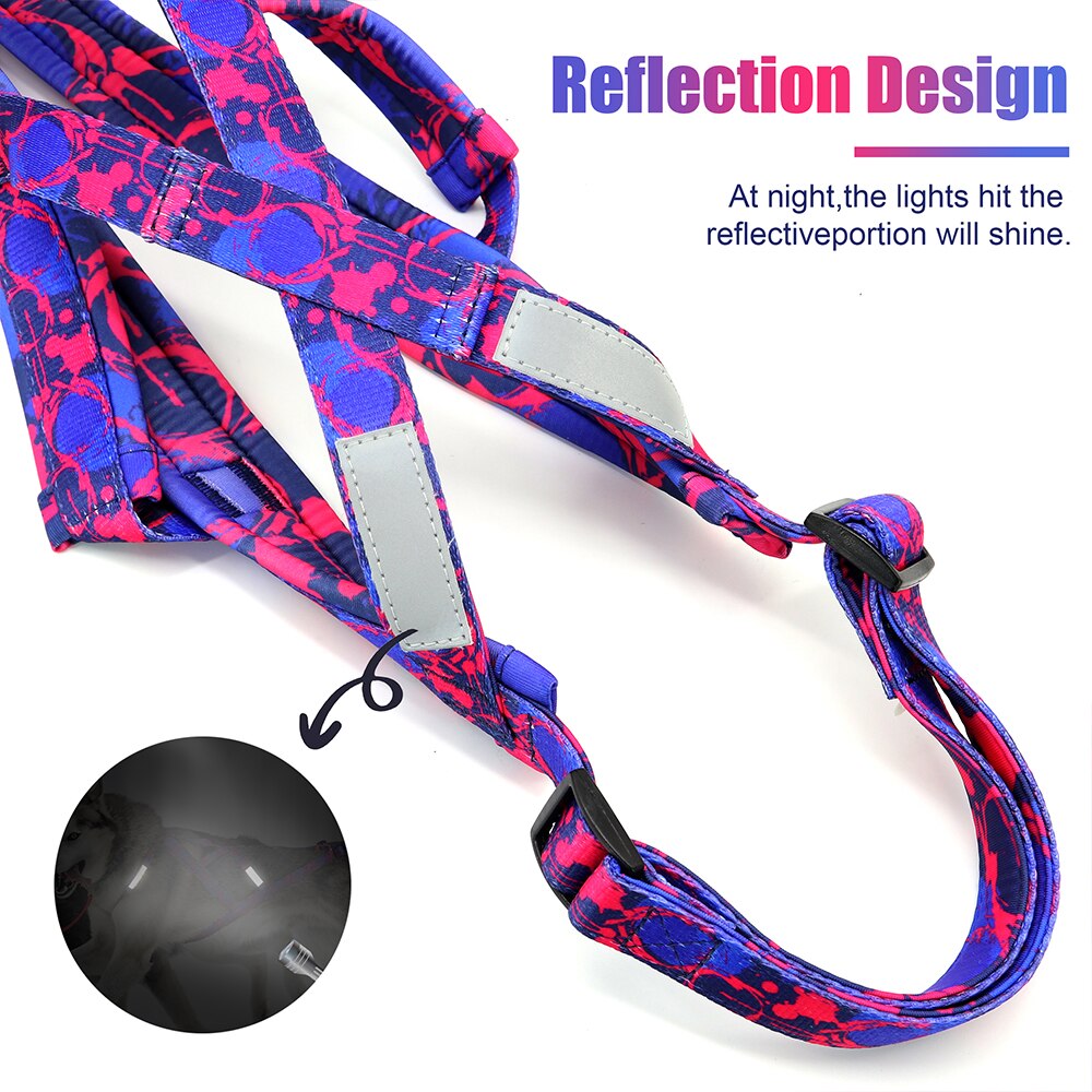 Reflective Dog Sledding Harness Pet Weight Pulling Sled Harness Durable Harness for Medium Large Dogs Scootering Skijoring