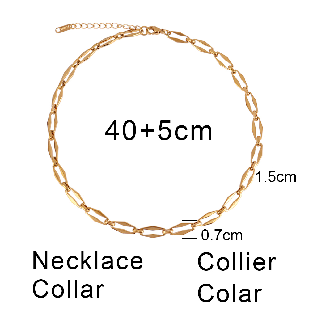 Goudkleurige Dikke Ketting Choker Ketting 316L Roestvrijstalen Halsketting Voor Dames Kettingen Mode Sieraden Feest: Goud-kleur