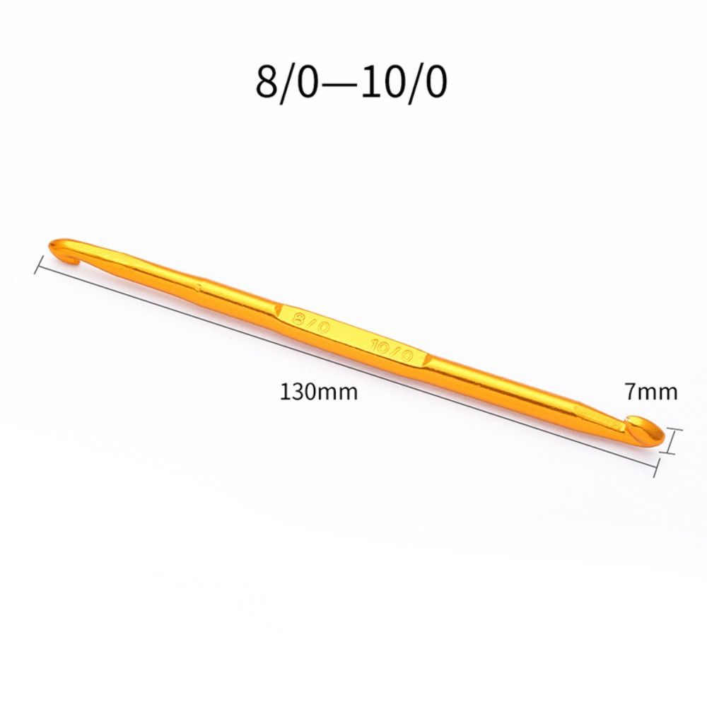 Ganchos de ganchillo de doble extremo, agujas de ganchillo doradas, agujas de tejer para suéter, tejido artesanal, herramienta de ganchillo hecha a mano, 1 piezas: Rojo