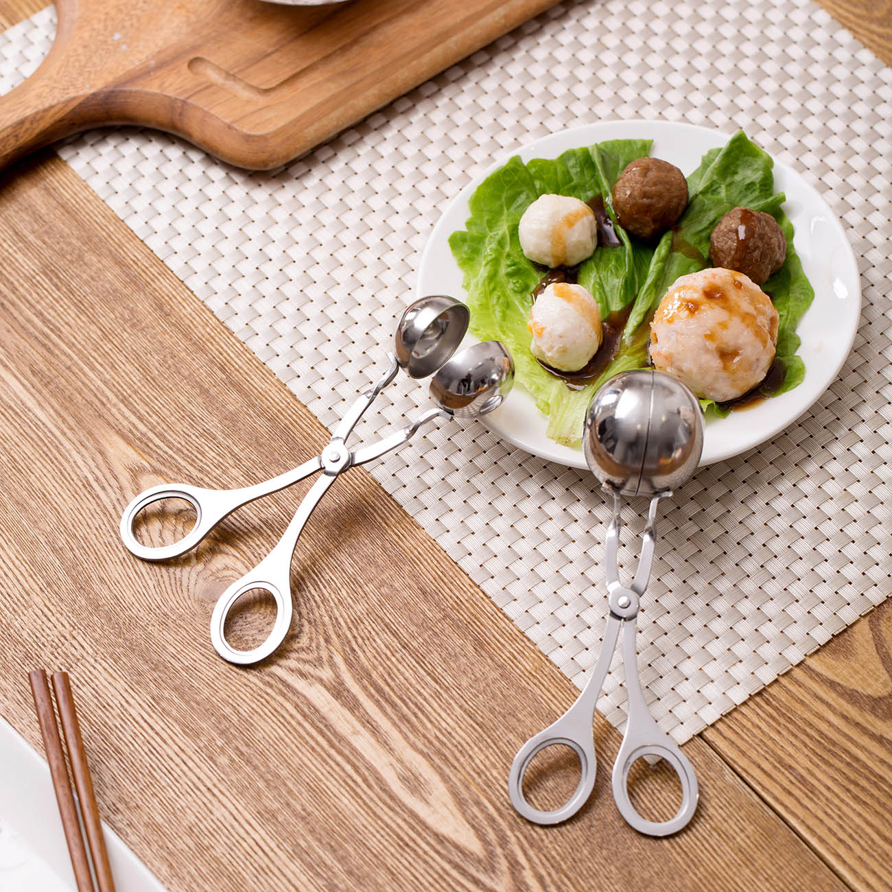 Moule à boulettes de viande en acier inoxydable 3.5/5CM de diamètre, bricolage, viande, riz, ustensiles de cuisine