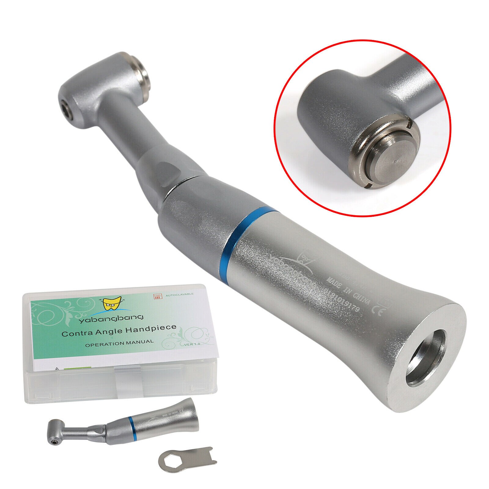 Micromotor eléctrico MARATHON para laboratorio Dental, 35K RPM, recta de velocidad lenta contraángulo de pieza de mano/10 taladros de fresas/100 tazas de pulido