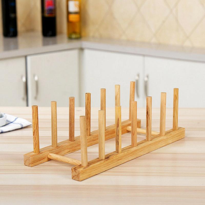 Kitchen Dish Drain Bamboo Rack Multiple Function Storage Organizer Dish Plate Drying Rack Shelf Plate Cups Stand Drainer Holder