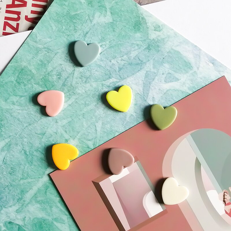 10PCS Cute Mini Fridge Magnets Colorful Love Heart Small Refrigerator Stickers Lovely Photos Wall Magnetic Sticker For Home Deco