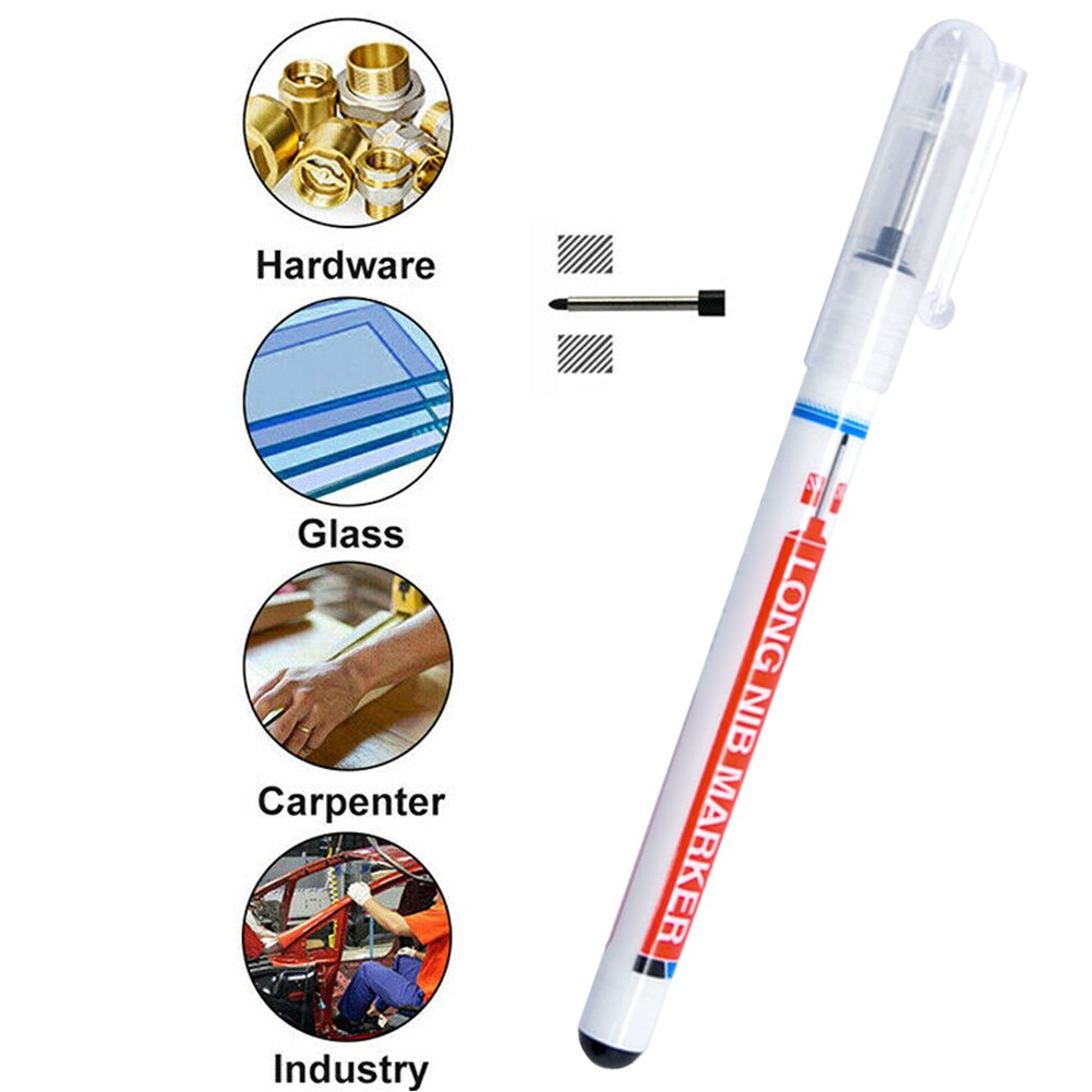20mm Quick Drying Marker Pen Writing Carpenter Construction Deep Hole Home Decoration Water Resistant Multifunction Long Nib