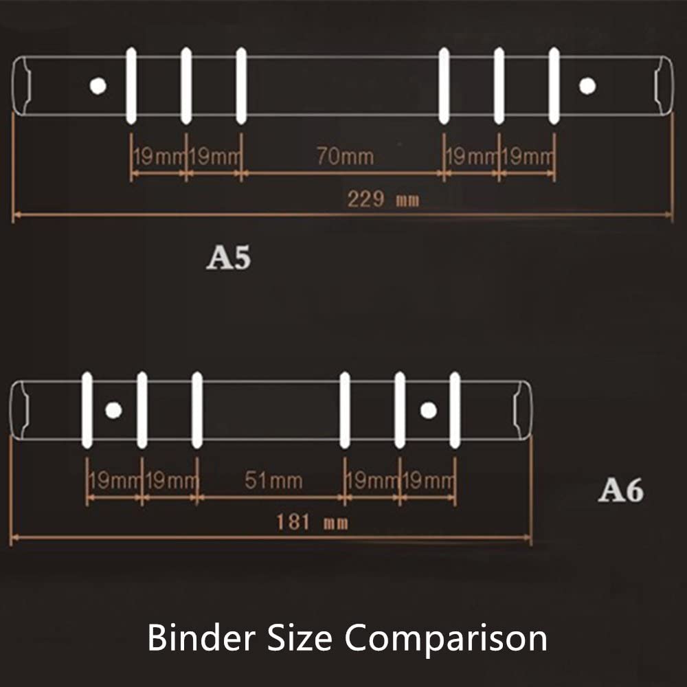 1 Pc Transparent Notebook Cover Soft PVC Binder Cover A5/A6/A7 Standard 6 Holes Snap Button Closure