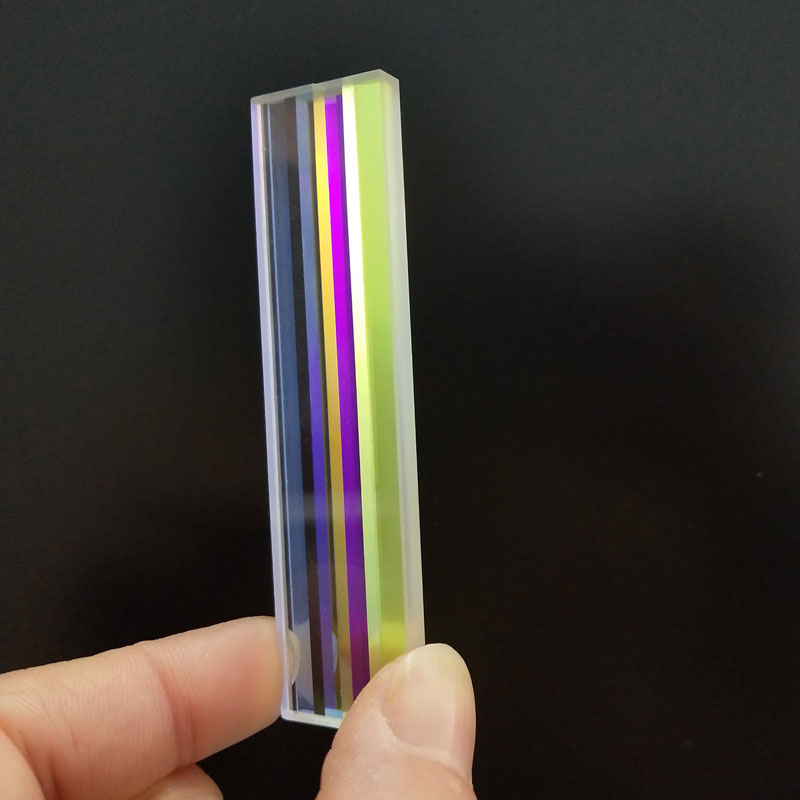 3pcs Rectangle Prism Dichroic Prisma Stained Glass Optical Experiment Instrument Home Decoration Art Necklace DIY