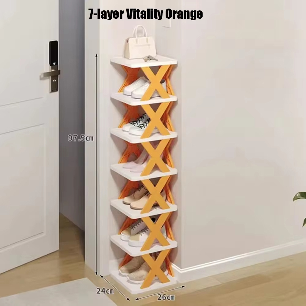 Zusammenklappbare Schuhregale, multifunktionale Aufbewahrung, Haushaltsregal, spart Höhle Familienraum, abnehmbarer, mehrschichtiger, einfacher Schuhregalschrank: blaue farbe