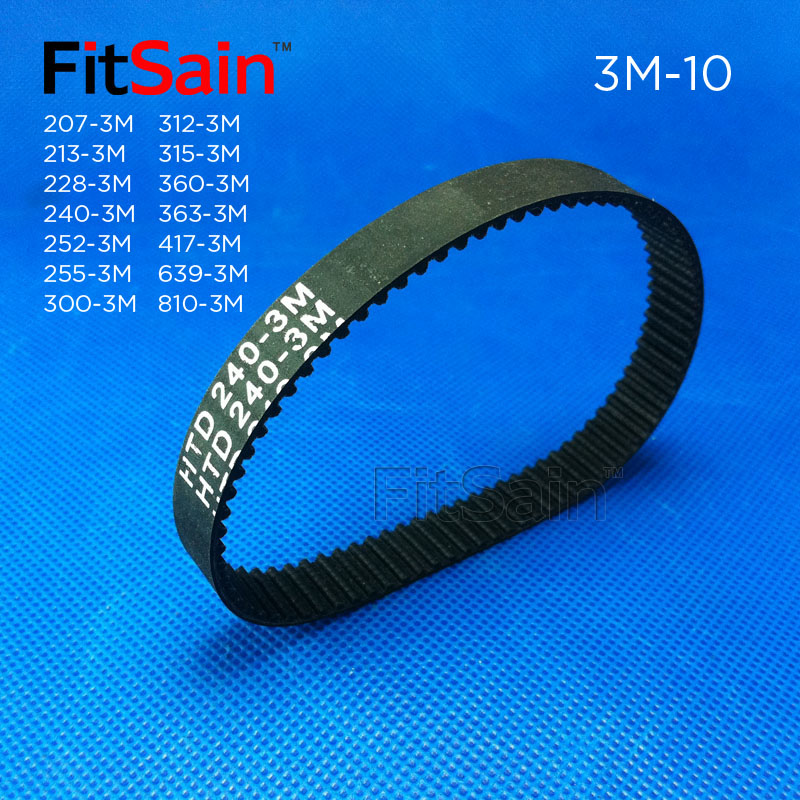 FitSain-3M Width 10mm rubber timing belt conveyor belt with synchronous belt belt