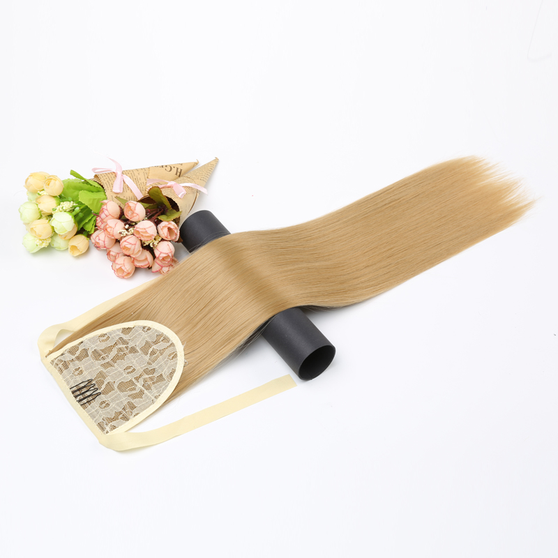 LISI HAIR Long Straight Clip In Tail False Hair Ponytail Hairpiece With Hairpins Synthetic Pony Tail Extensions: P1B/613