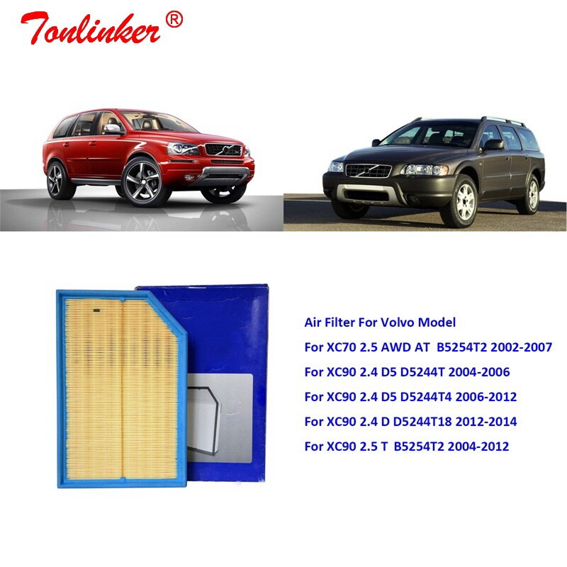 Air Filter for VOLVO XC70 CROSS COUNTRY 295 2.5 2000-2007 XC90 275 2002 2.4 2.5T D5 2.4D Model Car Air Filter OEM 8638600