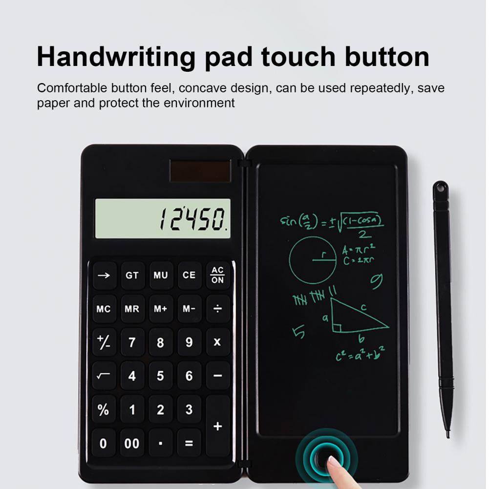 Button Lock Function with Stylus Solar 10-Digit Calculator Electronic Drawing Board for Study