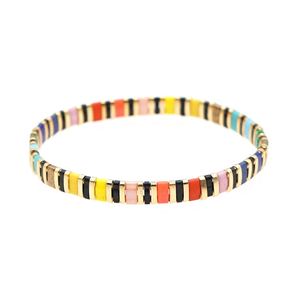 Go2boho Vriendschap Armband Miyuki Tila Kralen Armbanden Voor Vrouwen Sieraden Bohemian Zomer Regenboog Pulseras Sieraden: TL-B190091E