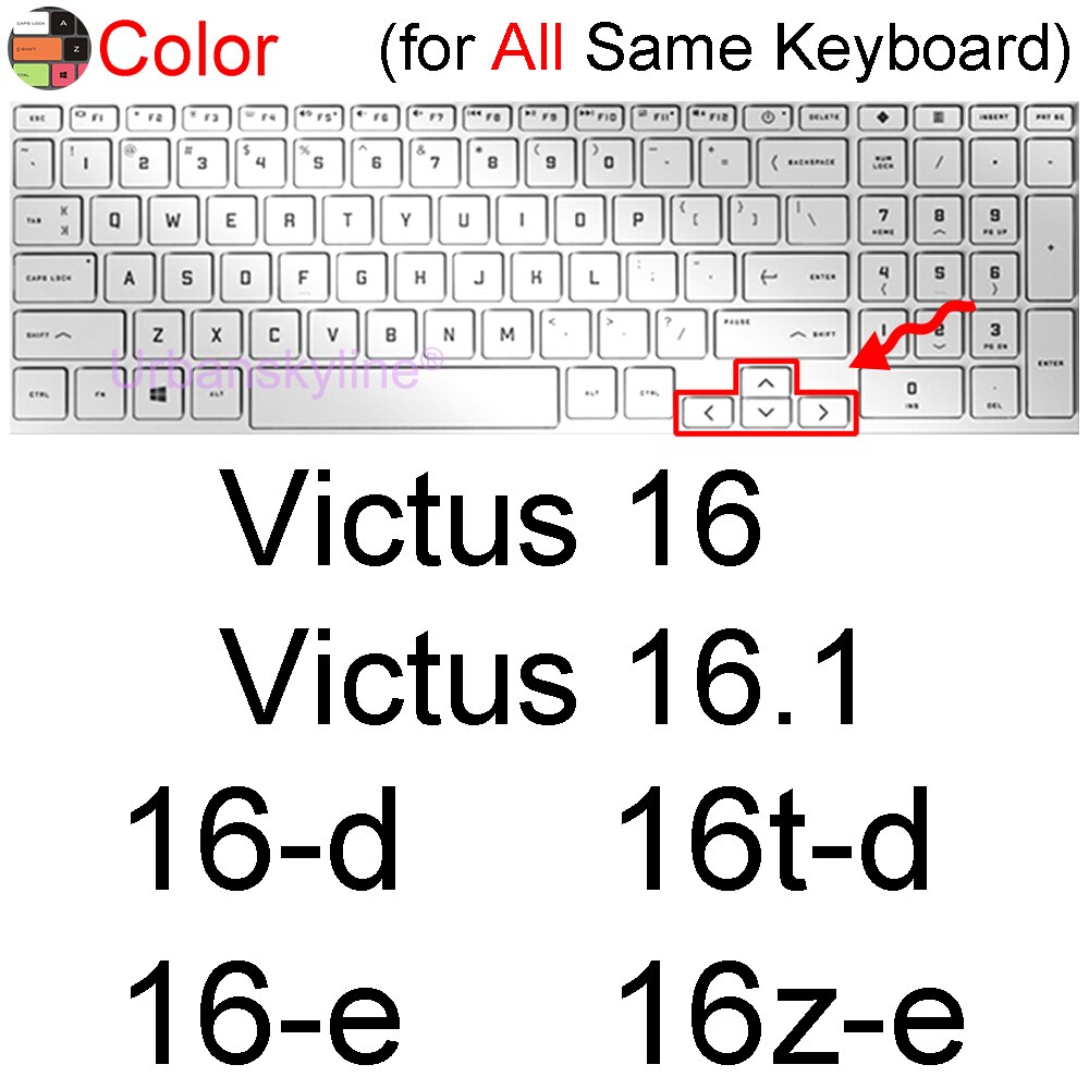 Funda protectora para teclado de portátil, accesorio de silicona TPU 7 8, para HP Victus 16, 16,1 pulgadas, 16-d, 16t-d, 16z-e: Color