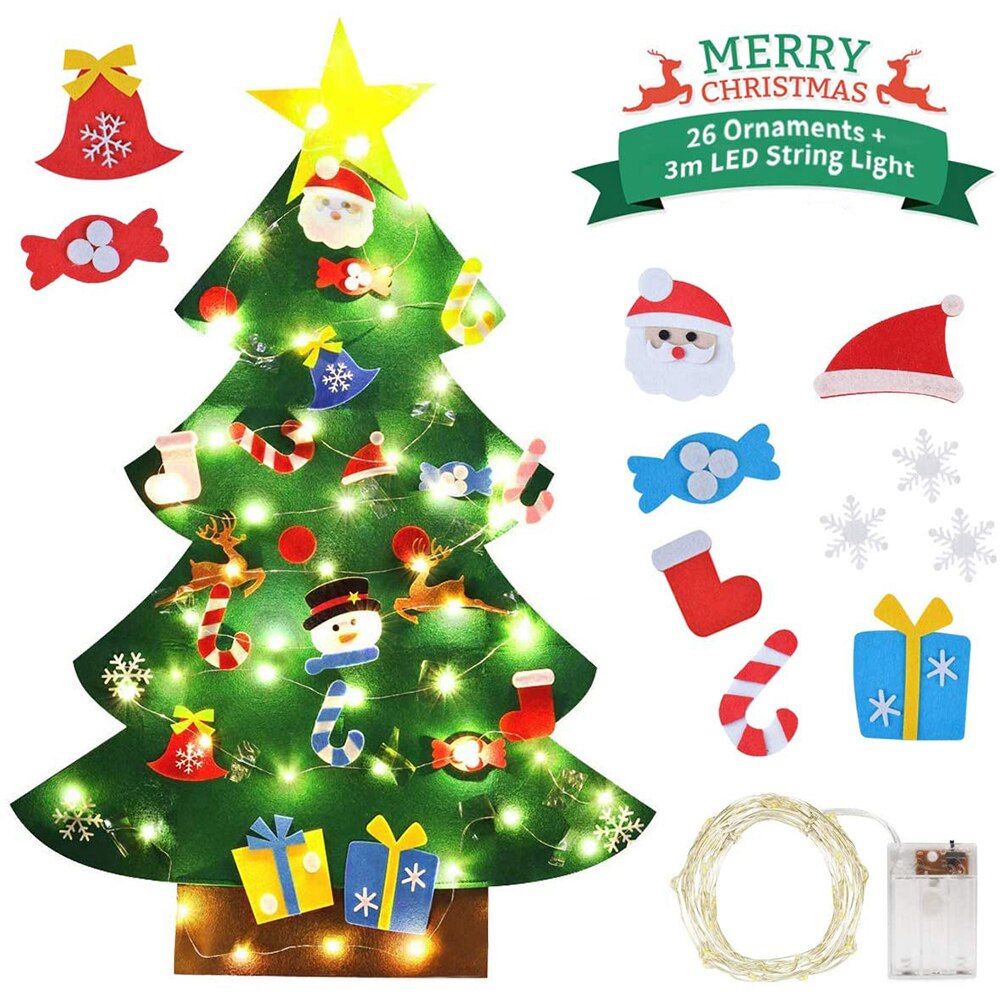 3D Voelde Kerstboom Decor Set Decoratieve Kerstman Sneeuwpop Sokken Diy Kerstboom Ornamenten Xmas Voor Kinderen Kids