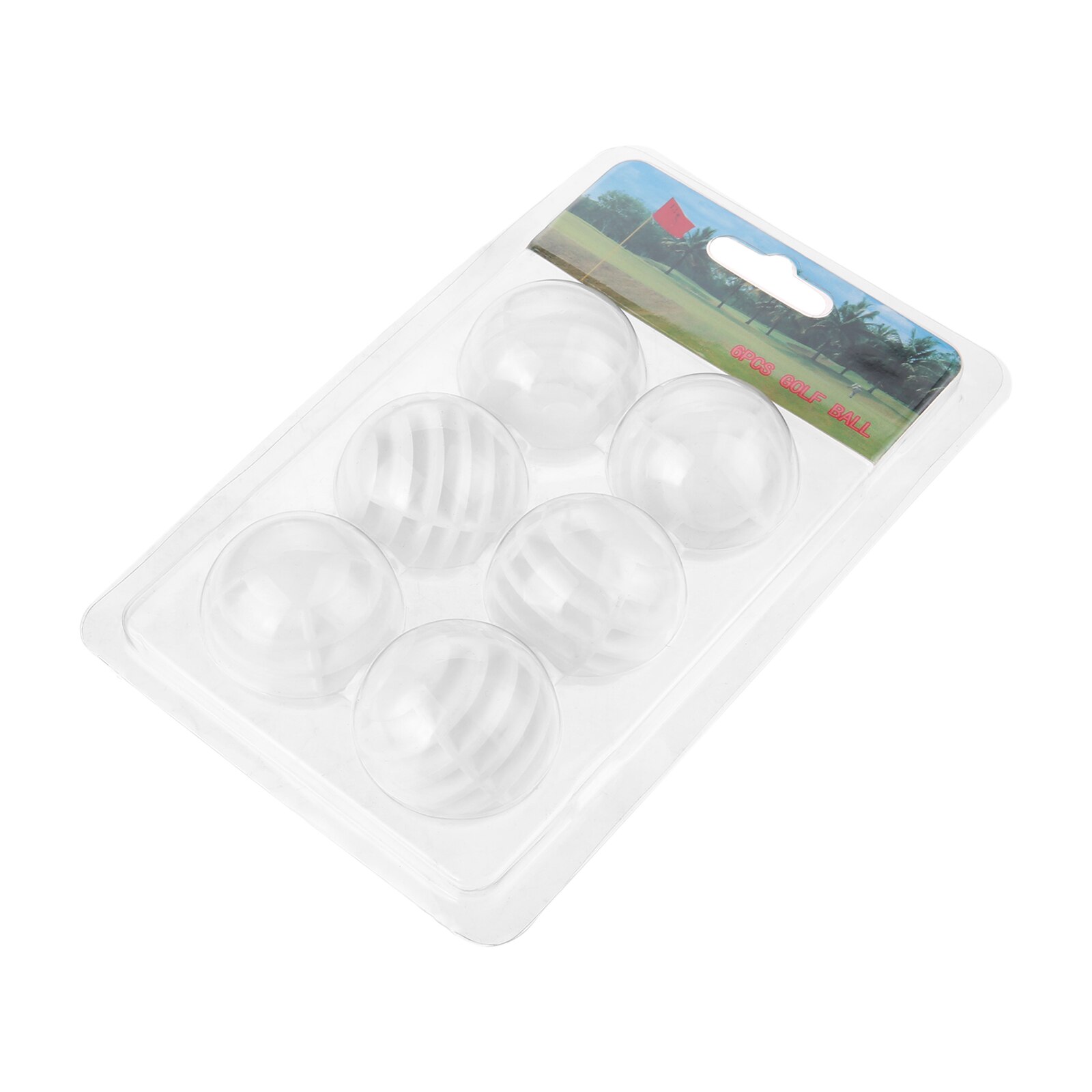 Bolas de Golf espaciadoras, 6 piezas, 42mm, práctica de entrenamiento para Golfista, principiantes, Swing Hit, interior y exterior, bolas de práctica de entrenamiento huecas de plástico: white
