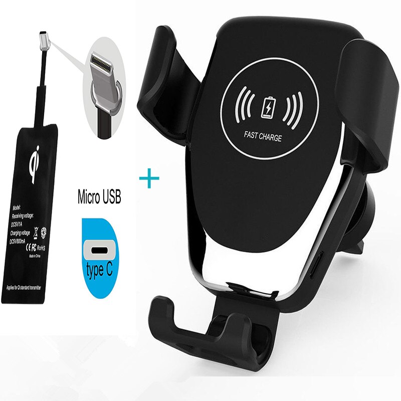 Car Wireless Charging Stand Holder Kit for iPhon 11 Pro Max Xs 8 USB Car Wireless Quick Charger Bracket for Samung S20 S10 S9: Charger Type-C Kit