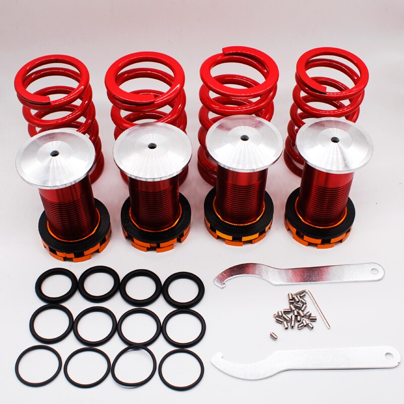 DEFT Aluminum Coilover Springs Kit For Honda Civic 88-00 Red Available Coilover Suspension Springs High Performance Adjustable