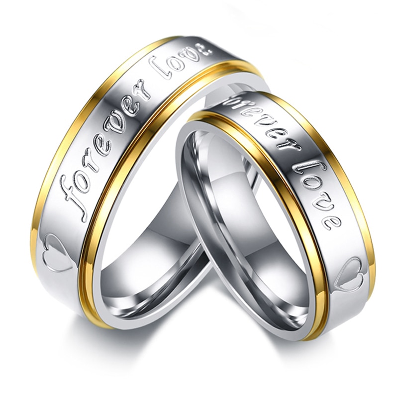 Charme Paar Ring "Für Immer Liebe" knapp Edelstahl Ring der Männer/frauen Ring Valentinstag hochzeit Bands