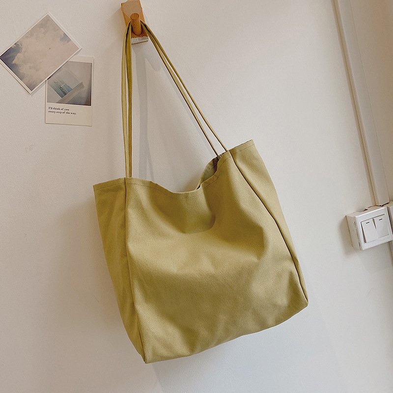 Totes Vrouwen Shopper Tas Dames Canvas Winkelen Handtassen Grote Capaciteit Eenvoudige Mode Effen Vrouwelijke Schoudertas