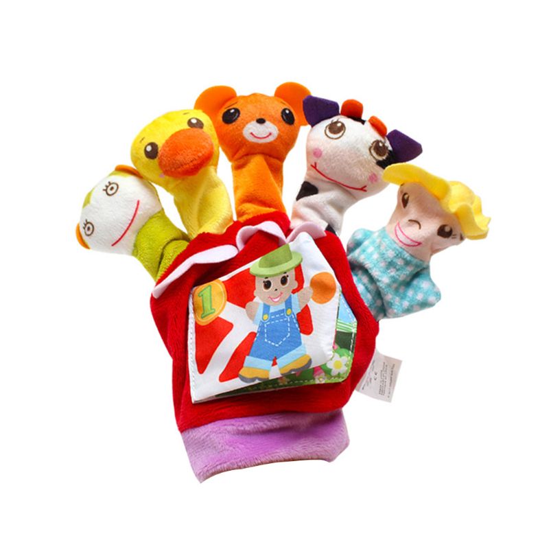 Cartoon Tier Finger Puppe Handpuppen Handschuh Plüsch Spielzeug Baby Frühe Bildung Spielzeug