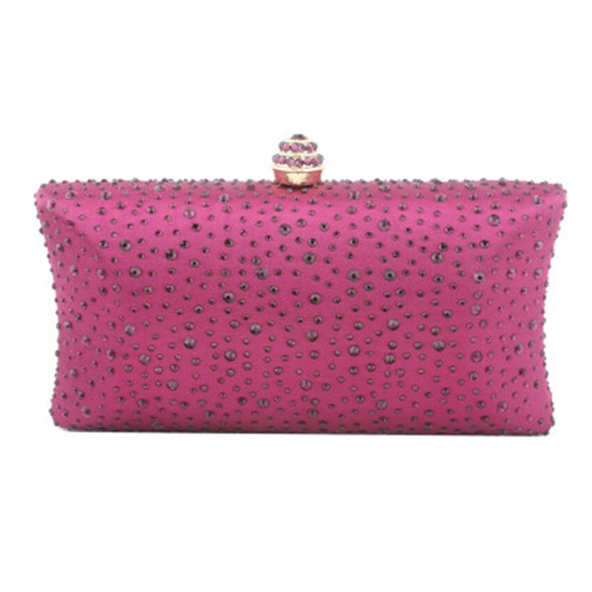 diner clutch bag hoogwaardige diamant handtassen Europese en Amerikaanse stijl een schouder banket tas bruid knoop bruiloft packag: Paars