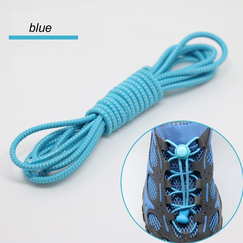 1pair Locking Shoe Laces Shoestrings Running Triathlon No tie Shoelace Sports Laces Hiking Shoelaces Children Elastic Shoelace: blue