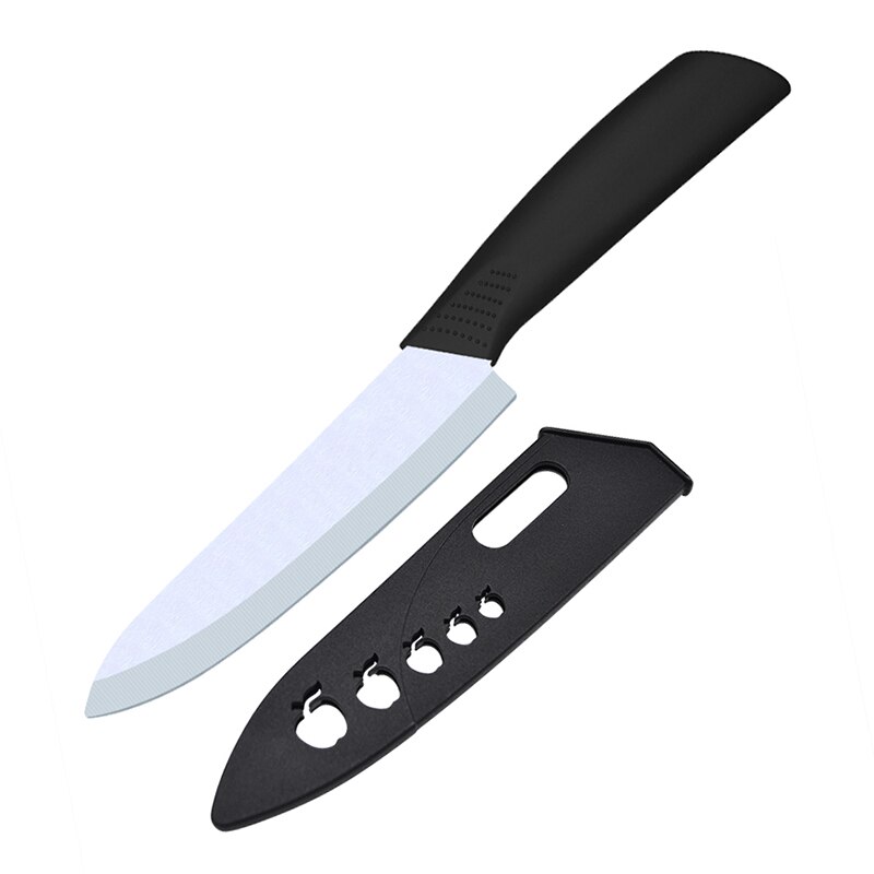 TONIFE Ceramic Knives Kitchen Knives 3 4 5 6 inch Chef Knife Cook Set+Peeler Zirconia Blade With Sheath: 6WH