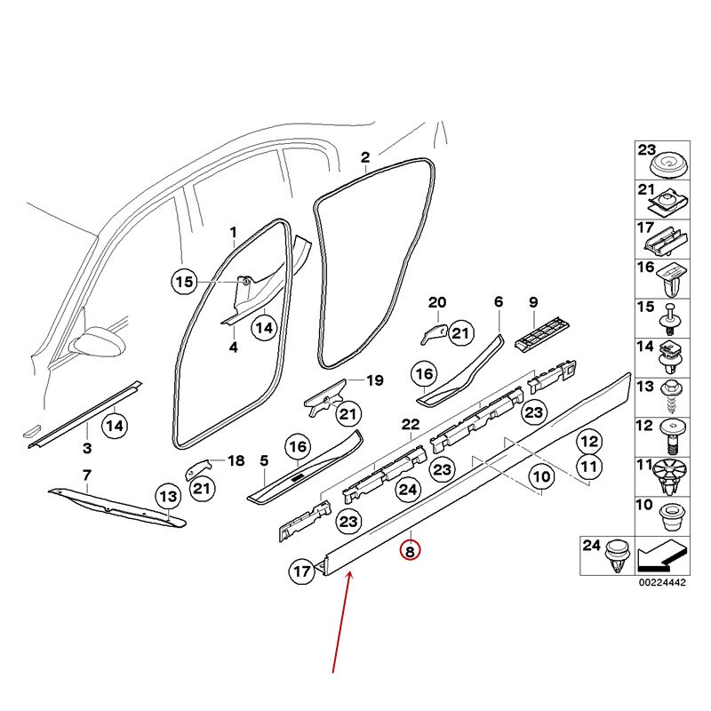 51777202654 51777202654 Side rok autodeur trim Geschikt voor 3 serie E90 316I 320I 323I 325Ib mw2008 Onder rok