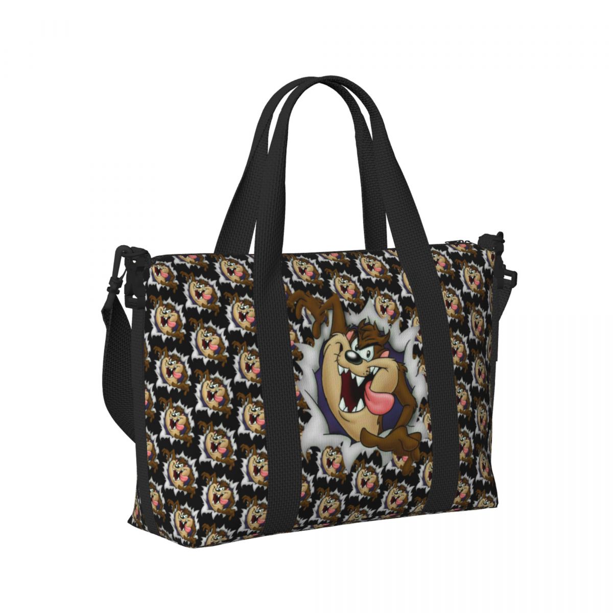 Custom Tasmanian Devils Beach Tote Bag Women Extra Large Gym Carry On Taz Cartoon Comic Travel Shopping Bags