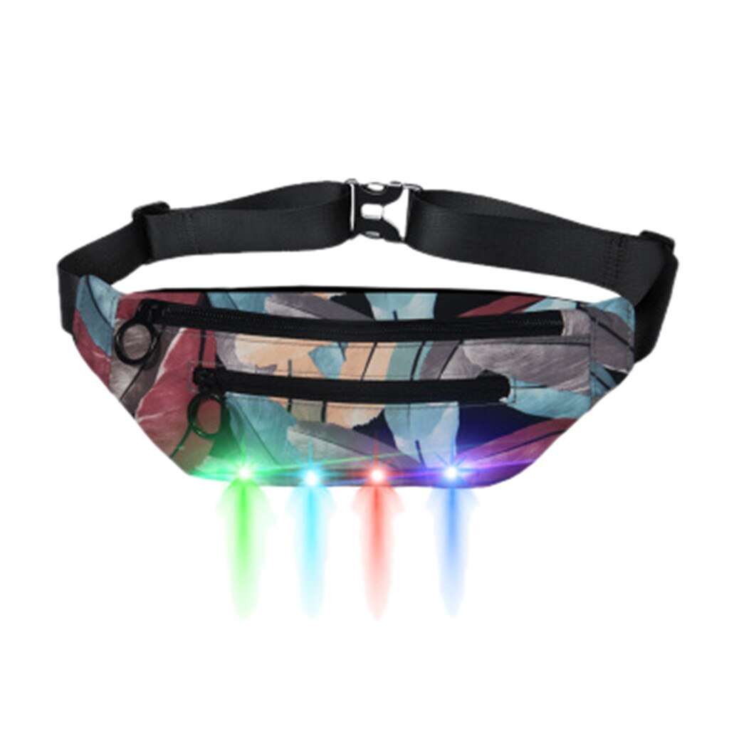 Männer Fanny Pack Led Flash-Glowing Laufen Taille Tasche Frauen Männer Reiten Wandern Telefon Geld Geldbörse Sport Gürtel Tasche Fanny packs: C