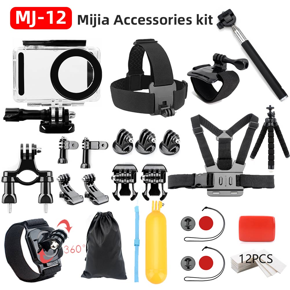 Para Xiaomi Mijia 4K accesorios Kit auto Stick carcasa impermeable caja marco CUBIERTA Cubierta cubierta Protector funda lente Mijia: MJ-12