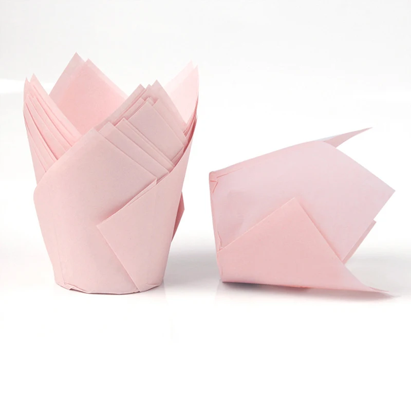 200 stücke Tulpe Muffin Cupcake Pappbecher öl dichte Cupcakes Liner zurück Muffin Kasten Tasse Kuchen Dekorations werkzeuge Muffin wickeln Fälle: armeegrün