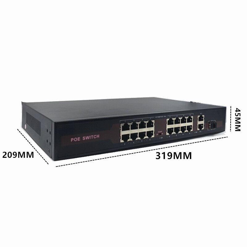 48V Ethernet Poe Switch Met 5/8/16 10/100Mbps Poort Ieee 802.3 Af/At Geschikt voor Ip Camera/Draadloze Ap/Cctv Camera Systeem