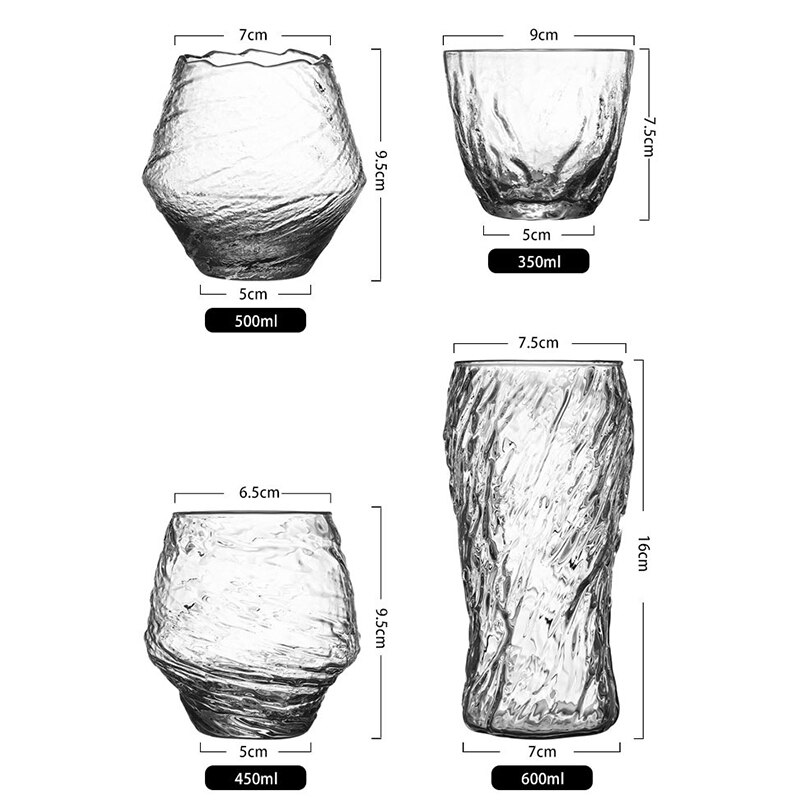 Japanese Hazy Air Wine Glass Snowflakes Falling Whiskey Tumbler Hammer Pattern Whisky Cup XO Brandy Drinking Glasses Wineglass
