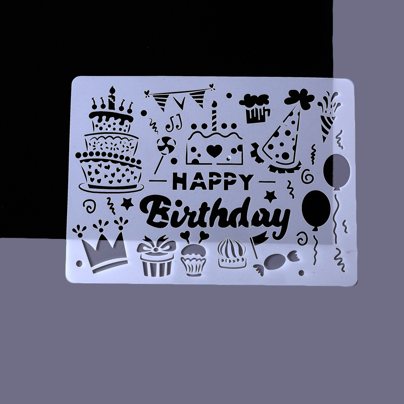 Schabloner mallar för målning rita plastschablon gör-det-själv födelsedag jul scrapbooking färgläggning prägling album dekorativt: Vit