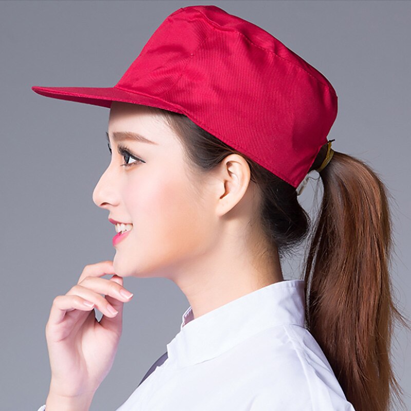 Werkplaats petten foodservice keuken restaurant bakkerij ober kok hoed mannen vrouwen ademend fabriek magazijn werk hoed: Rood